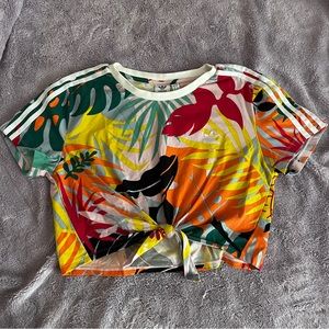 Adidas Tropical print crop top